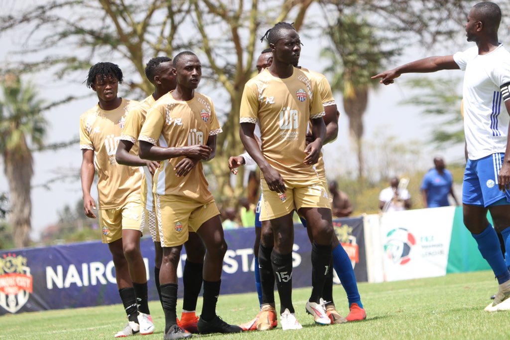 Nairobi City Stars players line up for a corner. PHOTO/Nairobi City Stars/Facebook