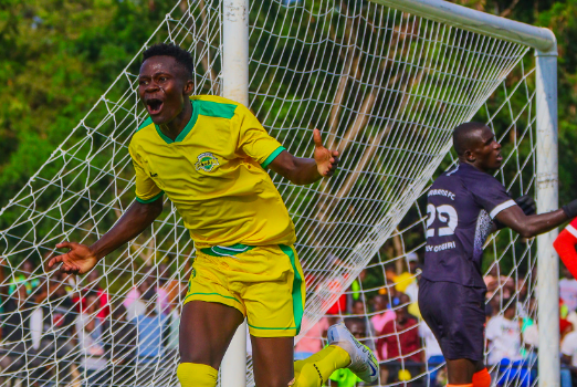 Kariobangi Sharks forward Geoffrey Onyango celebrates a goal. PHOTO/Kariobangi Sharks/Facebook