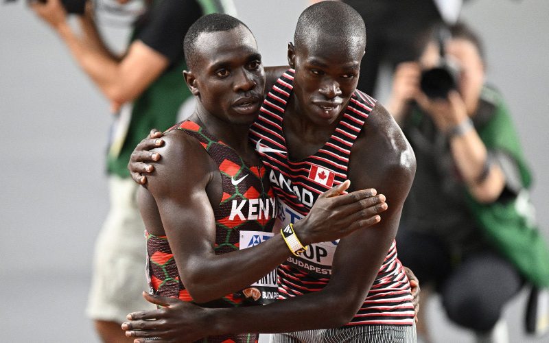 Emmanuel Wanyonyi and Jacob Krop in World Athletics Championship action in Budapest, China. PHOTO/World Athletics.