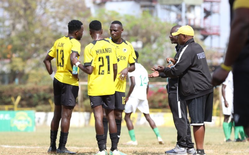 Tusker players and members of the technical bench during a Premier League match. PHOTO/(@tusker_fc)/Tusker/Twitter