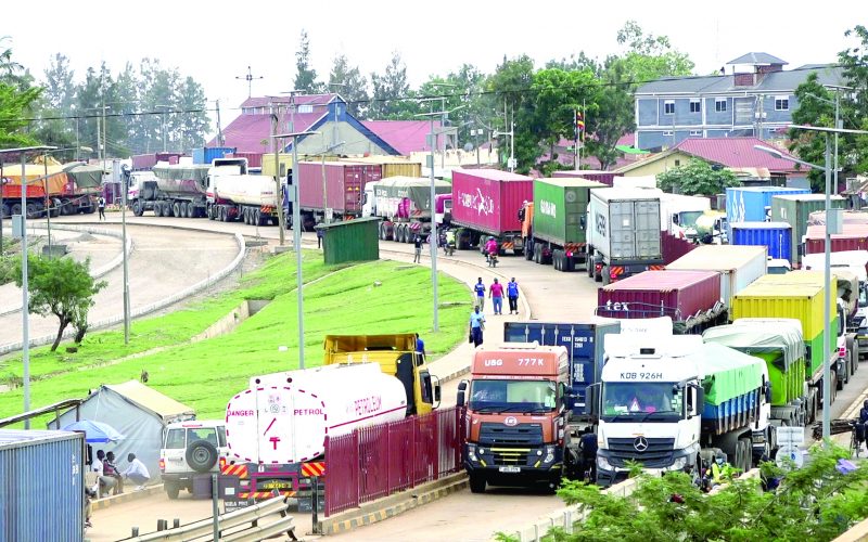 Trucks at the border. PHOTO/Alice Mburu.