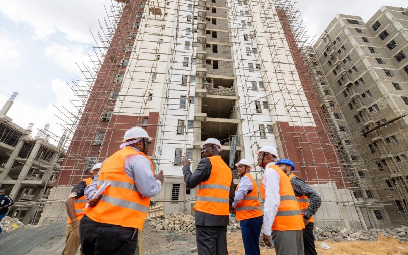 President William Ruto inspects Mukuru Met Social Housing Project in Mukuru, Nairobi County.