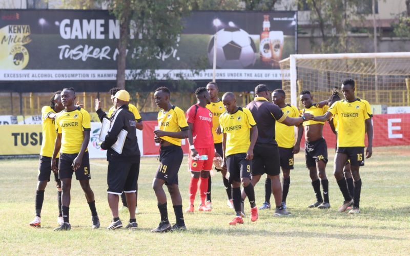 Tusker players leaving the pitch after a Premier League match against Kariobangi Sharks. PHOTO/(@tusker_fc)/Tusker/Twitter