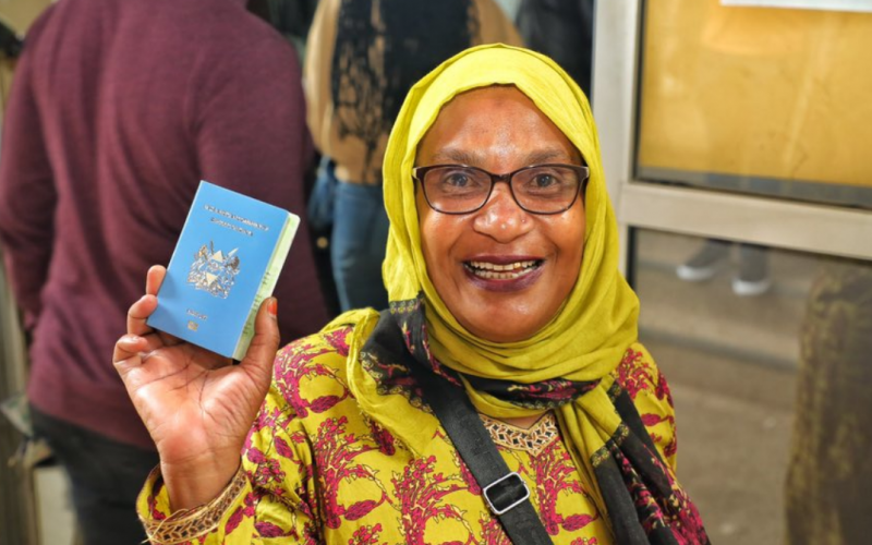 A citizen displays her passport. PHOTO/ Kithure Kindiki