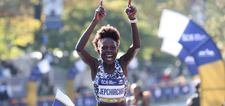 Peres Jepchirchir wins a past race . PHOTO/Olympics.com