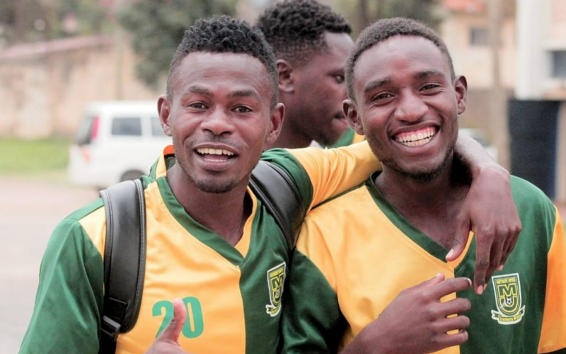 Mathare United duo pose for a photo . PHOTO/Mathare United