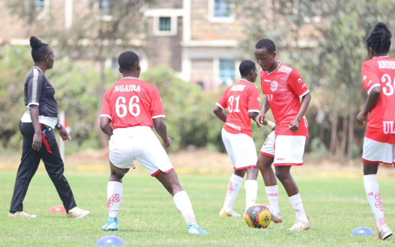 Ulinzi Starlets players iin a prematch warrm-up. PHOTO/FKF Women's Cup.