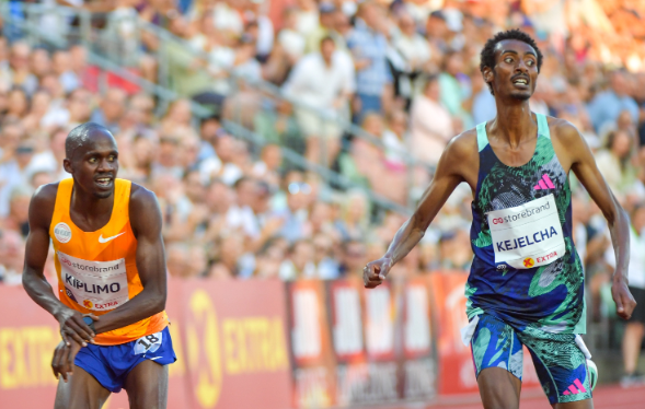 Ethiopia's Yomif Kejelcha in a past action. PHOTO/World Athletics
