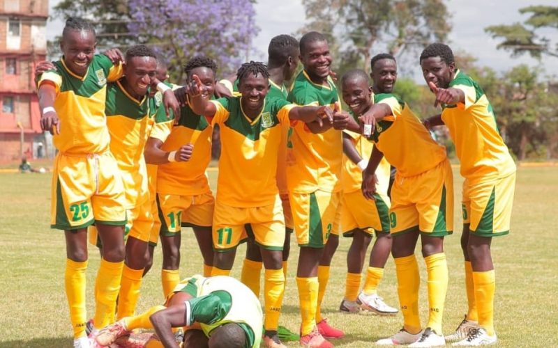 Mathare United players celebrate. PHOTO/Mathare United/Facebook