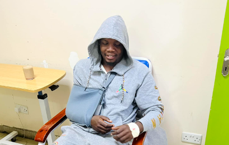 AFC Leopards midfielder Musa Saad after surgery. PHOTO/Musa Saad