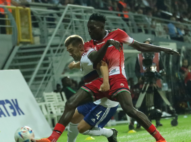 Harambee Stars vs Russia during a friendly game in Turkey. PHOTO/(@Harambee__Stars)/X