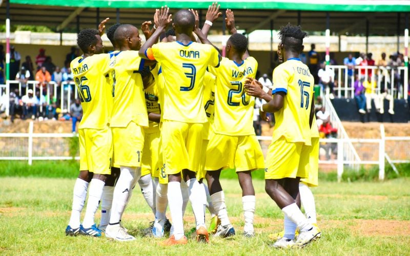 Migori Youth FC celebrate a goal during NSL match. PHOTO/Migori Youth FC/Facebook