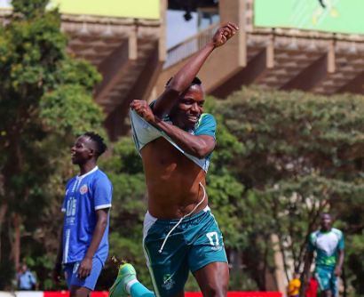 KCB's Danson Namasaka celebrates after scoring. PHOTO/(@Officialfkfpl)/X