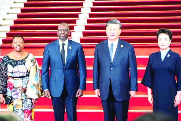 President William Ruto, First Lady Rachel Ruto pose for a photo with Chinese President President Xi Jinping and First lady, Peng Liyuan in Beijing. PHOTO/China Daily