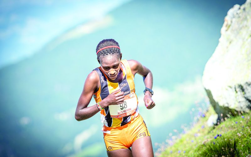 Kenya’s Joyce Muthoni Njeru in action during a past Mountain Running event. PHOTO/Print
