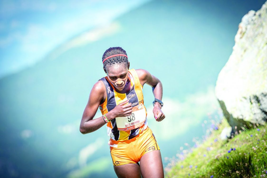 Kenya’s Joyce Muthoni Njeru in action during a past Mountain Running event. PHOTO/Print