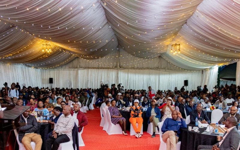 Deputy President Rigathi Gachagua addressing Mt Kenya leaders on Saturday, October 21, 2023. PHOTO/@rigathi/X