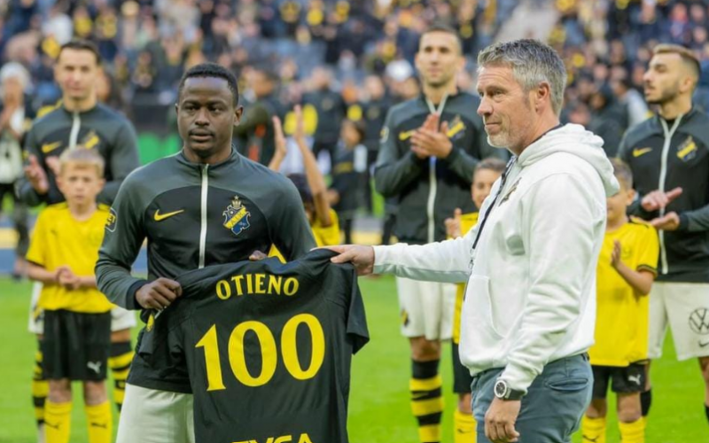 Eric Ouma honoured for making 100 appearance in Allveskan League