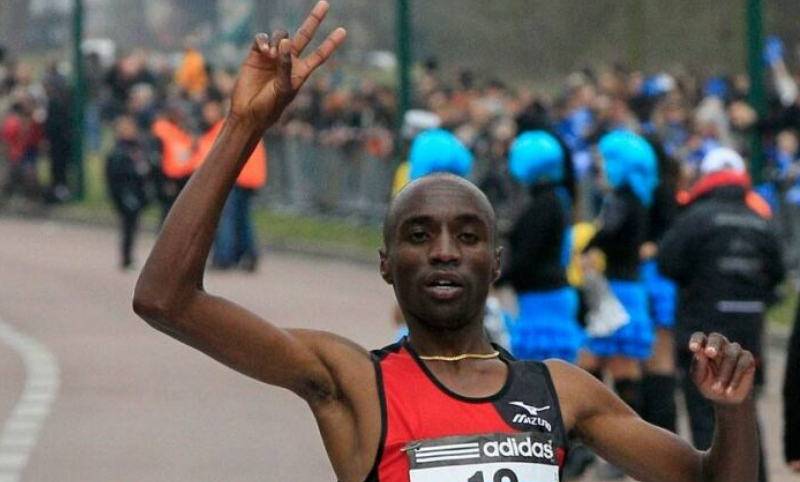 Bernard Koech finishes a past race. PHOTO/AFP