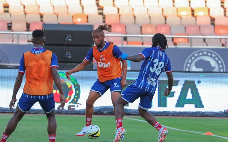 Simba SC players training ahead of their Africa Football League action against Simba SC. PHOTO/(@SimbaSCTanzania)/X