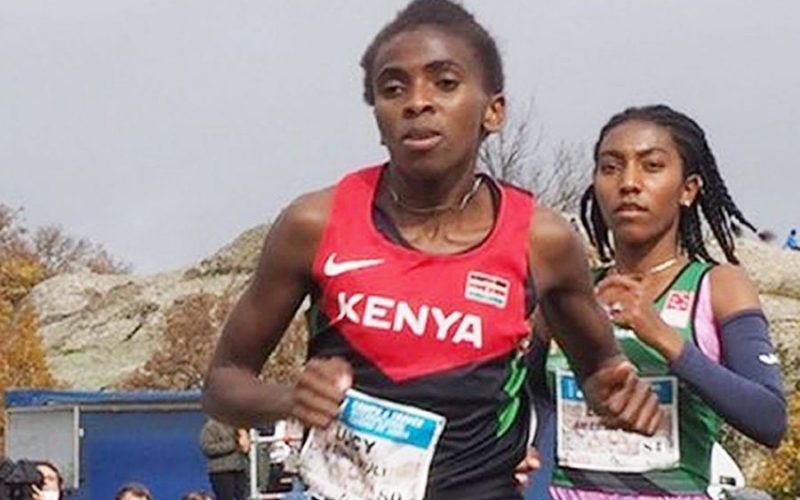 Lucy Mawia in a cross Country race. PHOTO/Sprint News