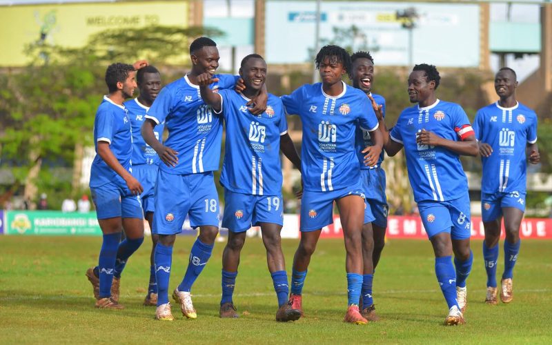 Nairobi City Stars celebrate a goal against Kariobangi Sharks. PHOTO/Nairobi City Stars/Facebook