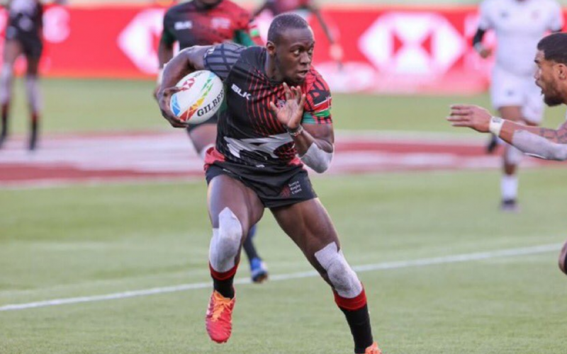 Billy Odhiambo in action for Kenya 7s. PHOTO/World Rugby