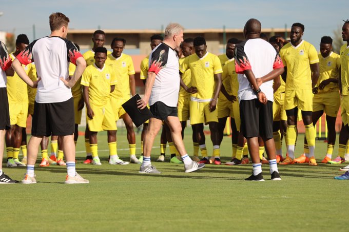 Uganda Cranes in a training session ahead of their WC qualifier against Guinea. PHOTO/FUFA