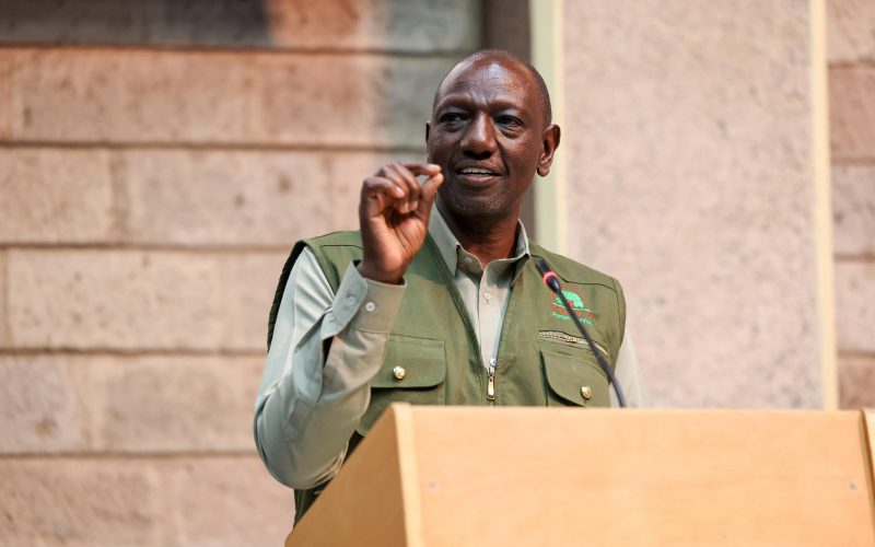 President William Ruto speaking during the official opening of the Third Session of the Inter-Governmental Negotiating Committee on Ending Plastic Pollution at the United Nations Office in Nairobi on Monday, November 13, 2023. PHOTO/PCS