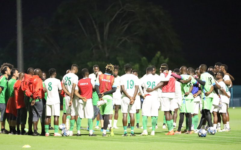 Harambee Stars in a training session ahead of Seychelles WCQ. PHOTO/(@Harambee__Stars)/X


