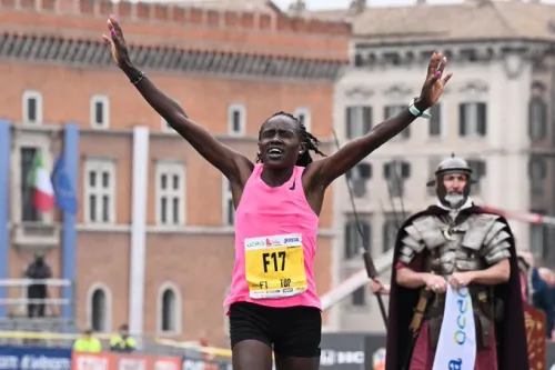 Kenya's Betty Chepkwony in a previous Shanghai Marathon race. PHOTO/World Athletics