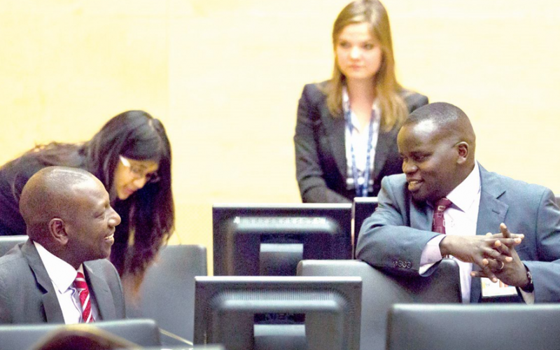 President William Ruto, who was then the deputy president of Kenya with a team of lawyers at the International Criminal Court in 2010.
