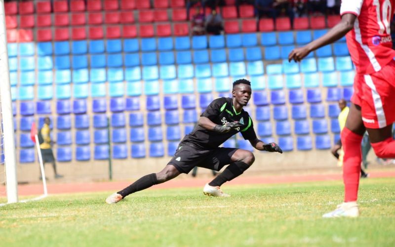 Gor Mahia keeper Kevin Omondi goes for a save. PHOTO/Gor Mahia