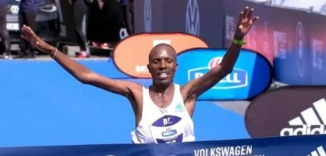 Nobert Kipkoech Kigen celebrate a past race. PHOTO/World Athletics