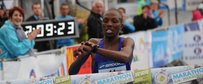 Nobert Kipkoech Kigen confirms time in a past race. PHOTO/ Europe Series.