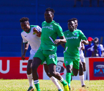 Gor Mahia and Kariobangi Sharks in a league action. PHOTO/(@Officialfkfpl)/X