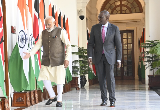 President William Ruto with India Prime Minister Narendra Modi. PHOTO/@WilliamsRuto/X
