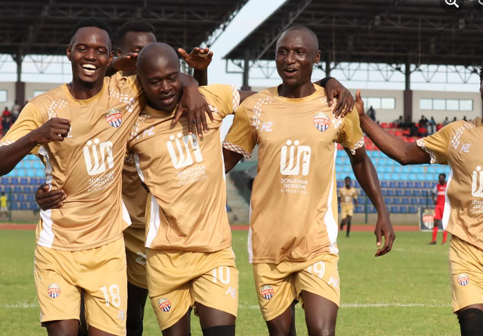 Nairobi City Stars celebrate a goal against Ulinzi Stars in FKF PL match. PHOTO/Nairobi City Stars/Facebook