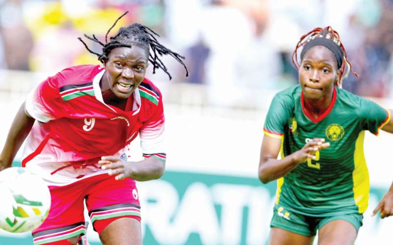 Tereza Engesha of Harambee Starlets during a past match at the Nyayo National Stadium. PHOTO/Rodgers Ndegwa