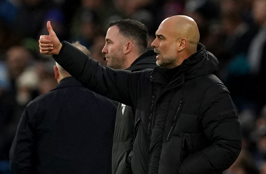 Manchester City manager Pep Guardiola reacts after win over Sheffield United. PHOTO/Sky News