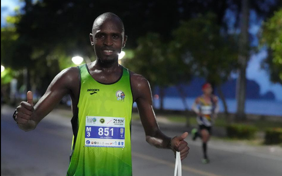 James Karanja after winning Krabi Half Marathon 2022. PHOTO/Running Insider