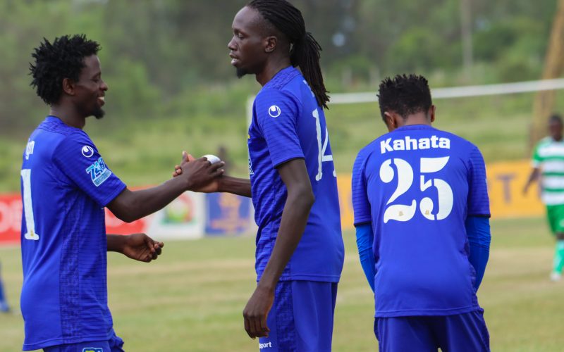 Kenya Police Tito Okello after scoring in FKF Cup. PHOTO/Kenya Police/Facebook