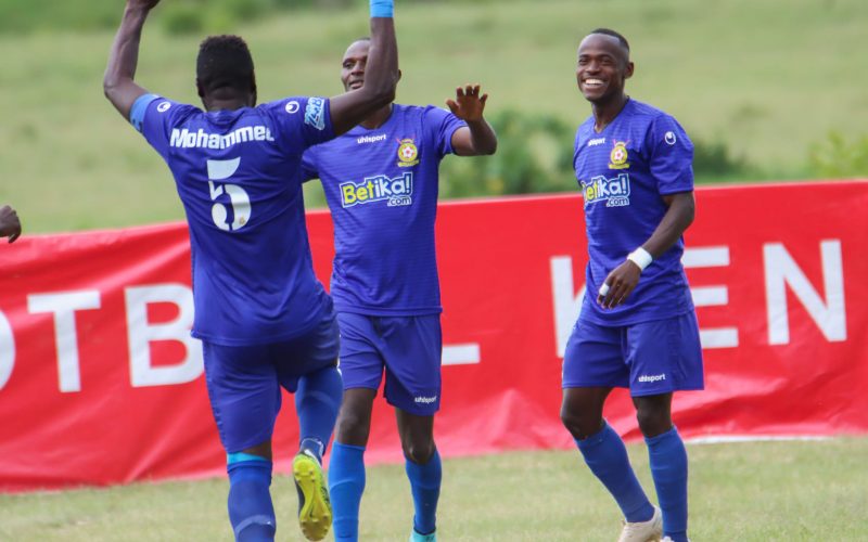 Kenya Police players celebrate after goal in FKF Cup. PHOTO/Kenya Police/Facebook