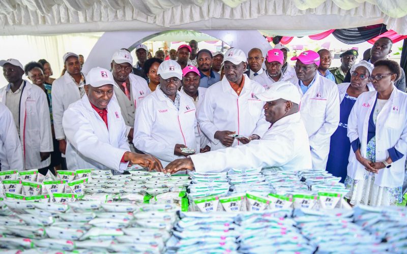 President William Ruto at the New KCC factory in Nyahururu