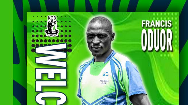 KCB FC new signing Francis Oduor. PHOTO/KCB Football/Facebook