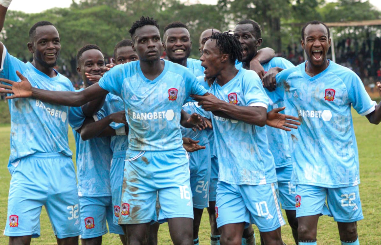 Shabana celebrate a goal during FKF PL match. PHOTO/(@Shabanafckenya)/X