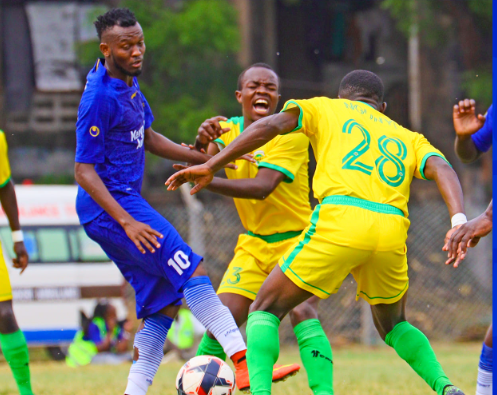 Bandari and Kariobangi Sharks clash at Mbaraki Stadium. PHOTO/Bandari/Facebook