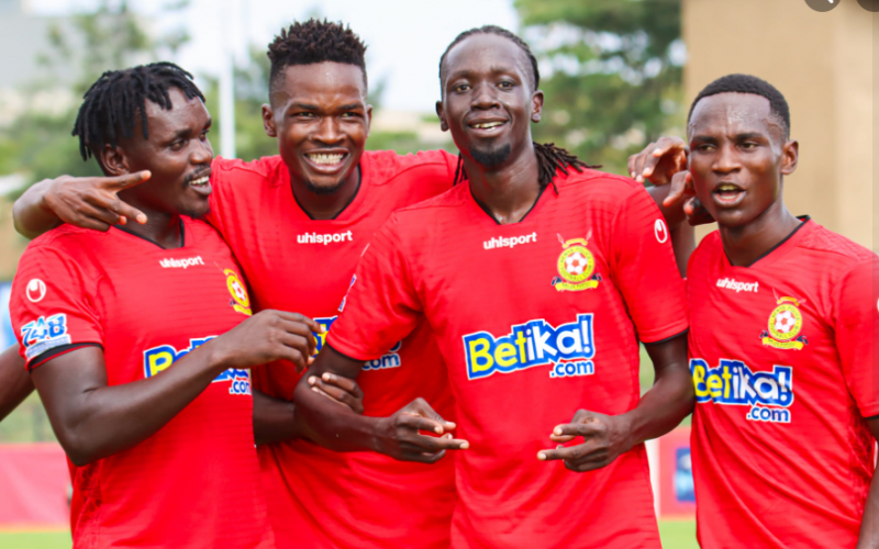 Kenya Police celebrate a goal during FKF PL match at Police Pavillion in South C. PHOTO/Kenya Police/Facebook