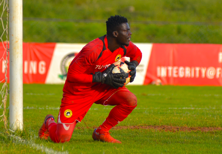 Goalkeeper Brian Bwire of Tusker in a training session. PHOTO/(@tusker_fc)/X