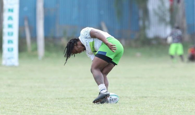 Brian Wahinya scores a try for KCB during Kenya Cup action. PHOTO/(@kcbrugby)/X